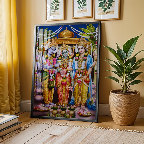 Divine Meenakshi Kalyanam – Sacred Wedding Artwork – 14 x 21 Inch